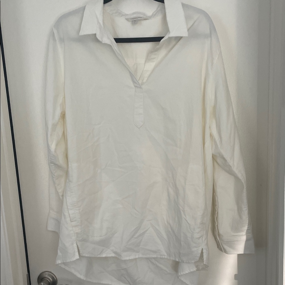 Garnet Hill White Collared Shirt